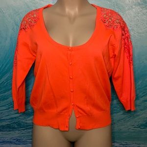 City Chic Coral Cardigan - Size M (18)